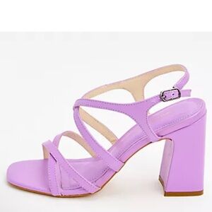 Intentionally Blank Naples Violet Leather Strappy  Heeled Sandals Size 41